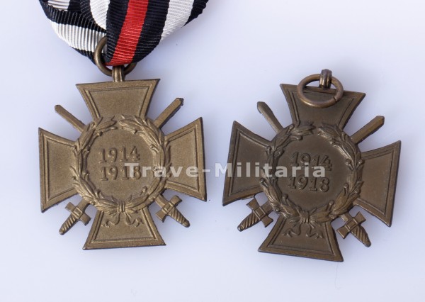 2x Ehrenkreuz für Frontkämpfer, 1x mit Band