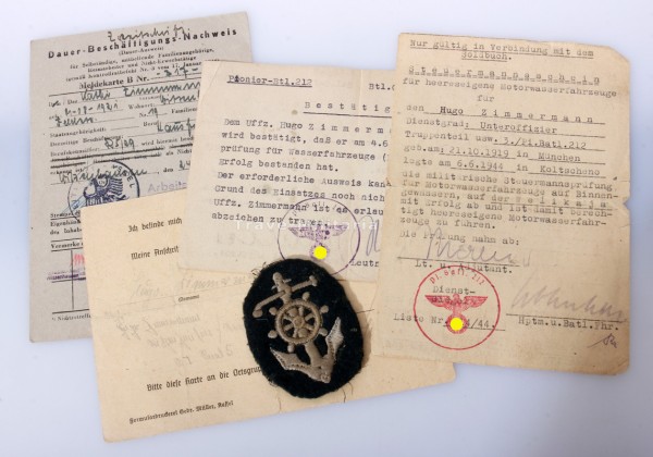 Wehrmacht Heer Steuermannsabzeichen mit Papieren