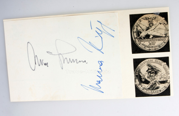 2x Original Autogramm Adolf Galland und Hanna Reitsch