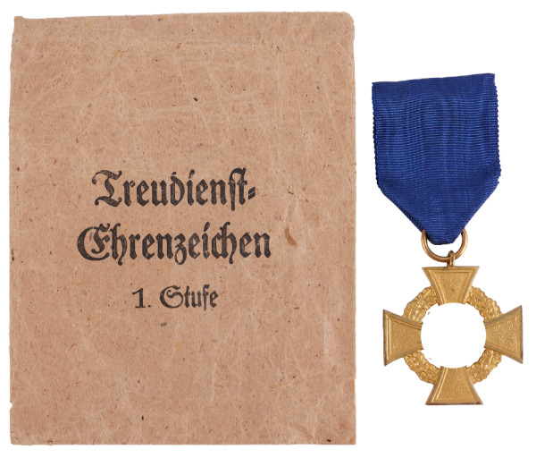 Treuedienst-Ehrenzeichen 1. Stufe in Gold mit Tüte