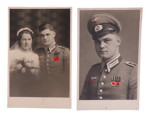 2 Portraitfotos Unteroffizier Artillerie-Regiment 7