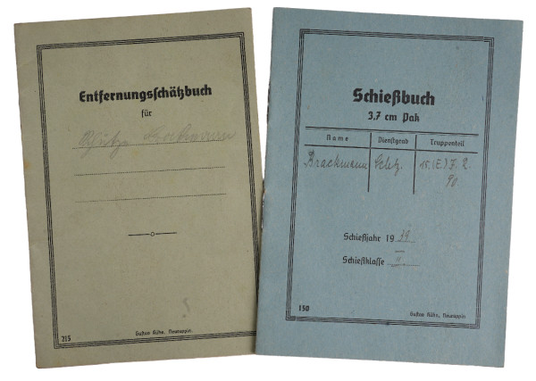 Schießbuch und Entlassungsschätzbuch Brackmann
