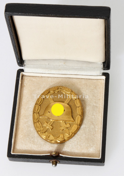 Verwundetenabzeichen in Gold im Etui