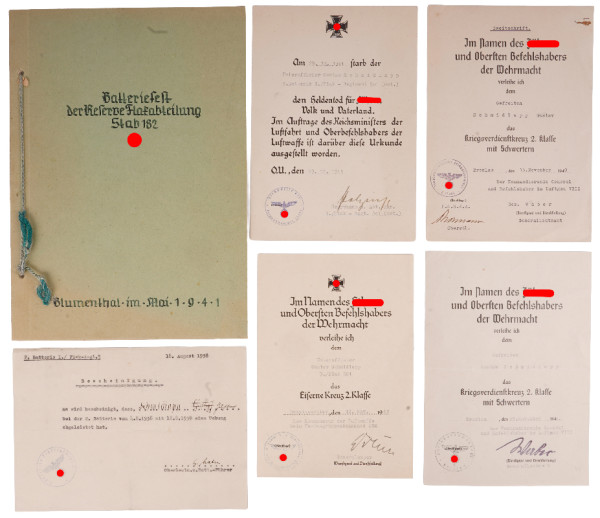 Urkundengruppe Schmidlapp Flak-Regiment 501 (mot)