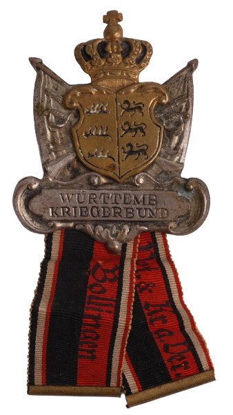 Württemberger Kriegerbund Mitgliedsabzeichen Kriegerverein Vet. & Krg. Ver. Bollingen