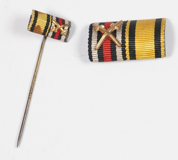 2er Bandspange u. Miniatur Württemberg