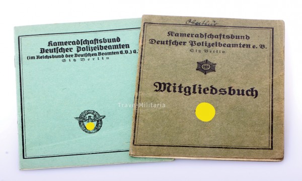 2x Mitgliedsbuch Kameradschaftsbund Deutscher Polizeibeamten e.V.