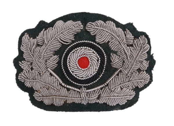 Wehrmacht Heer Eichenlaub mit Kokarde für die Offiziersschirmmütze