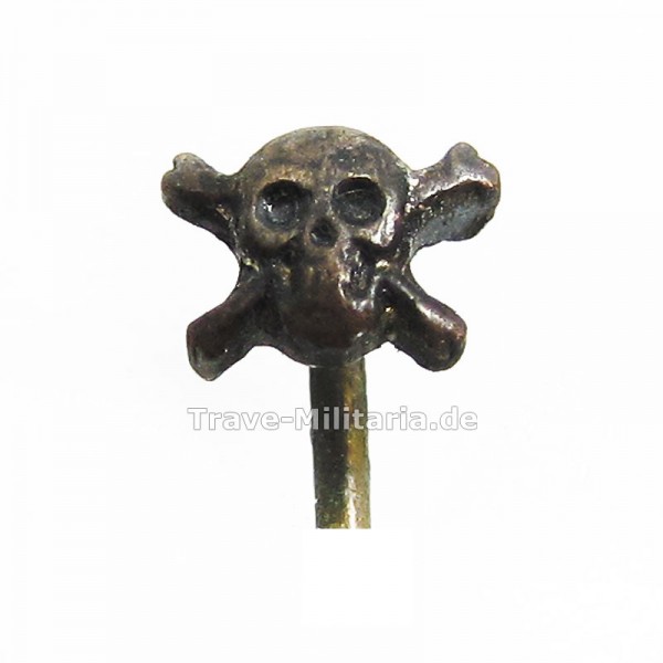 Miniaturnadel Totenkopf mit gekreuzten Knochen