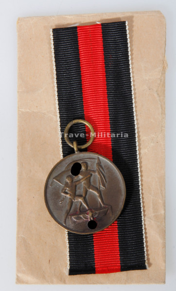 Medaille zur Erinnerung an den 1. Oktober 1938 mit Tüte