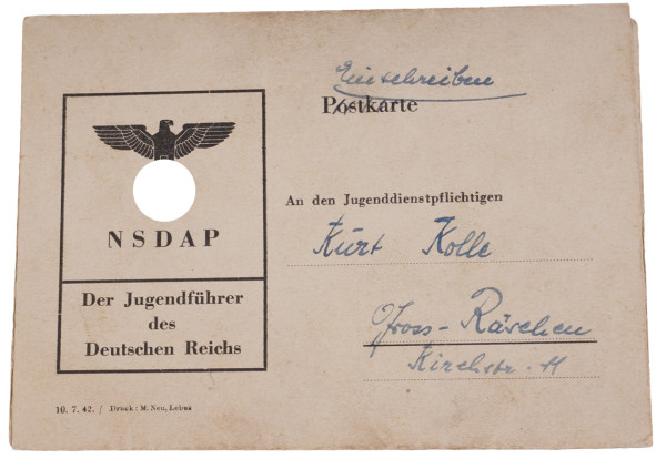 Einberufungsbefehl Wehrertüchtigungslager Kolle