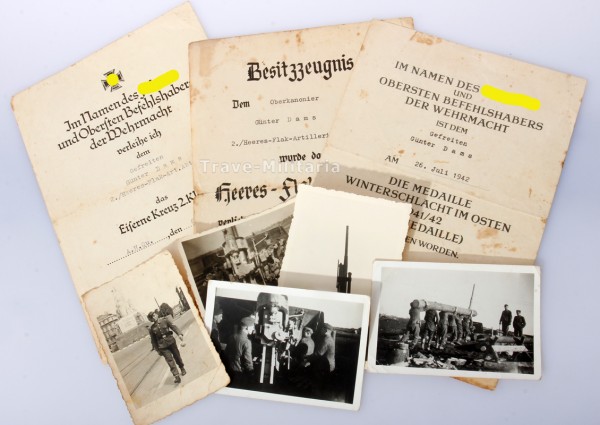 Urkundengruppe Dams Heeres-Flak-Artillerie-Abteilung 272