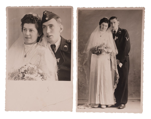 2 Hochzeitsfotos Gefreiter der Panzertruppe