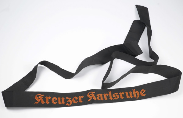 Kriegsmarine Mützenband "Kreuzer Karlsruhe"