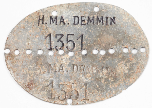 Erkennungsmarke H.MA Demmin 1351