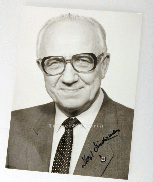 Autogrammkarte DDR-Politiker Horst Sindermann