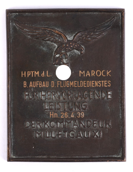 Eisernes Ehrenschild Luftgau 11 Hauptmann Marock