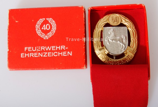 h578 Orden Feuerwehr Niedersachsen 40 Jahre Ehrenzeichen Miniatur Nadel 16mm 