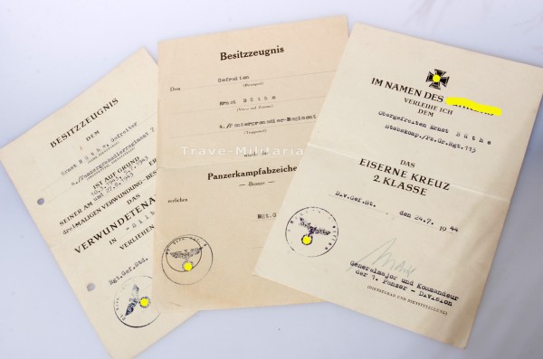 Urkundengruppe Büthe Panzergrenadier-Regiment 7/113