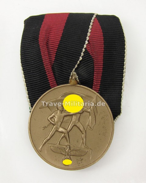 Einzelspange Medaille zur Erinnerung an den 1. Oktober 1938