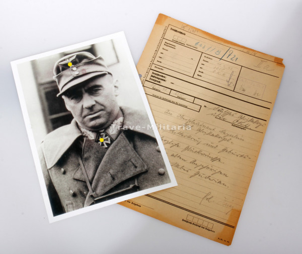 Fernschreiben Glückwunsch zum Ritterkreuz an Oberstleutnant Bayerlein