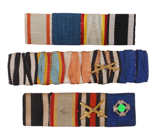 3x Bandspange 1. Weltkrieg Mecklenburg- Schwerin