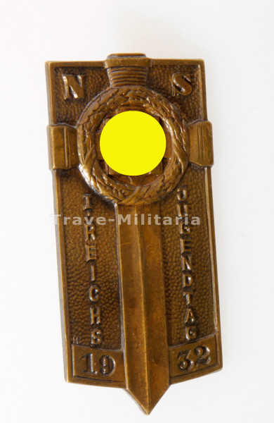 I. NS Reichsjugendtag 1932 Teilnehmerabzeichen in Bronze