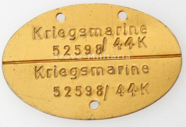 Erkennungsmarke Kriegsmarine 52598 I 44K