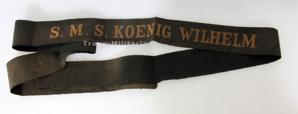 Kaiserliche Marine Mützenband ,,S.M.S. Koenig Wilhelm"