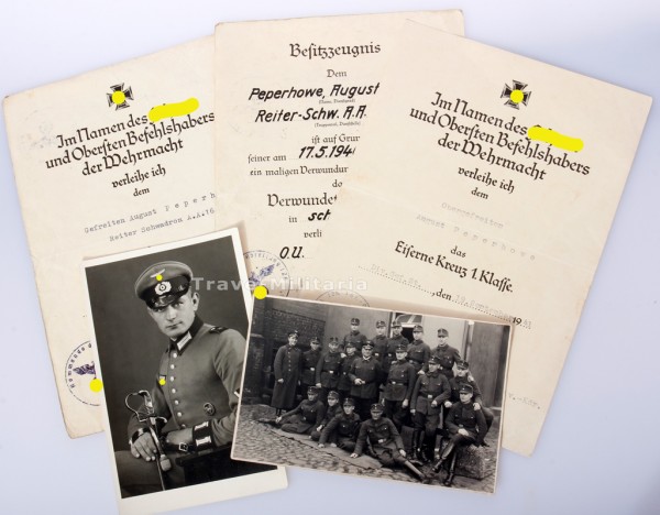 Urkundengruppe Peperhowe Reiter Schwadron A.A16/ A.A.126