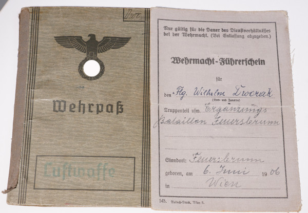 Wehrpaß Dworak Luftnachrichten Regiment 11, Westfront 44/45