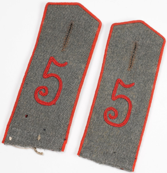 Reichswehr Paar Schulterklappen für Mannschaften im Artillerie-Regiment Nr5