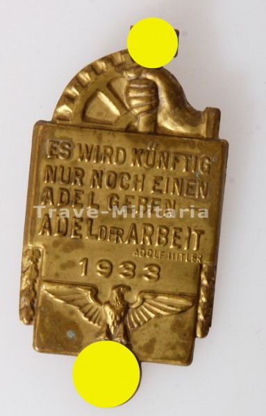 NSBO Abzeichen 1933 "Adel der Arbeit"