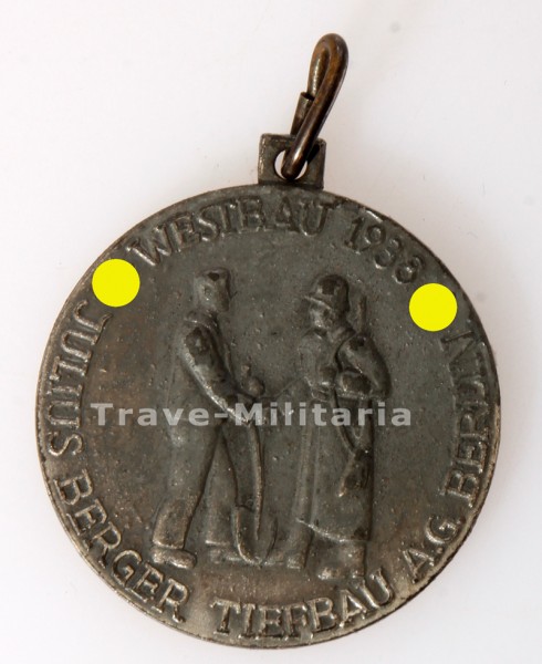 Westbau Medaille 1938 Julius Berger Tiefbau A.G. Berlin