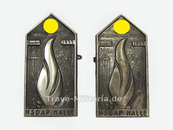 Kleinabzeichen NSDAP Halle Sommer-Sonnen-Wende 1933
