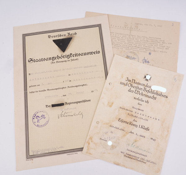 Papiere Helmbrecht Nachr. Abt. 252 252. Inf. Div.