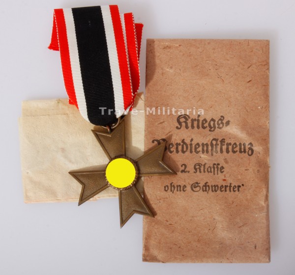 Kriegsverdienstkreuz 2. Klasse ohne Schwerter in Verleihungstüte