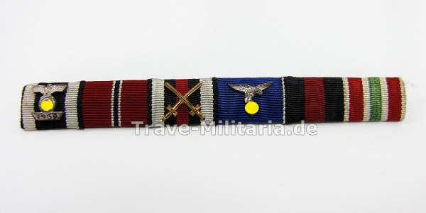 6er Feldspange mit Wiederholungsspange zum EK 2 eines Luftwaffensoldaten