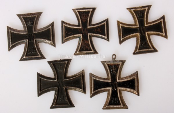 5x Eisernes Kreuz 2. Klasse 1914 defekt