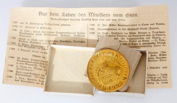 10000 Mark Notgeld der Provinz Westfalen 1923 im Pappkarton