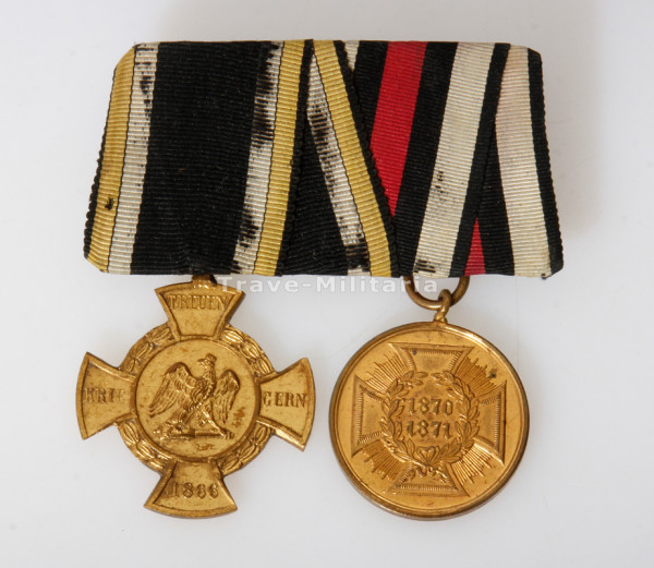 Preußen 2er Ordensspange 1866-1870/71