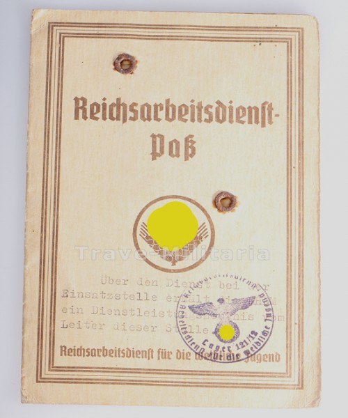 Reichsarbeitsdienst-Paß für die weibliche Jugend