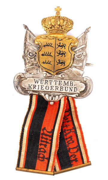 Württemberger Kriegerbund Mitgliedsabzeichen Kriegerverein Vet. + Krg. Ver. Aitrach