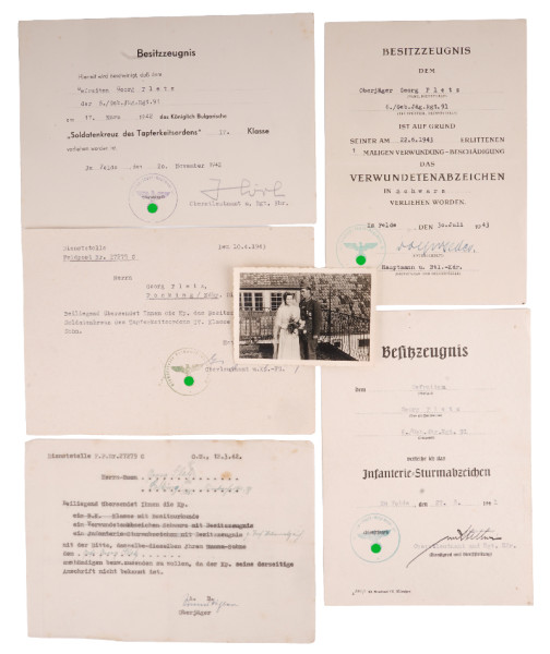 Urkundengruppe Pletz Geb. Jäg. Rgt. 91 4. Gebirgsdivision