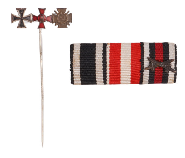 3er Bandspange und Miniatur Hamburg