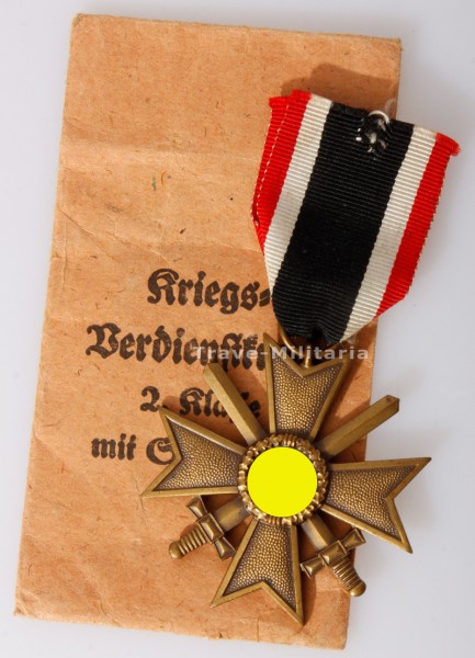 Kriegsverdienstkreuz 2. Klasse mit Schwertern mit Verleihungstüte