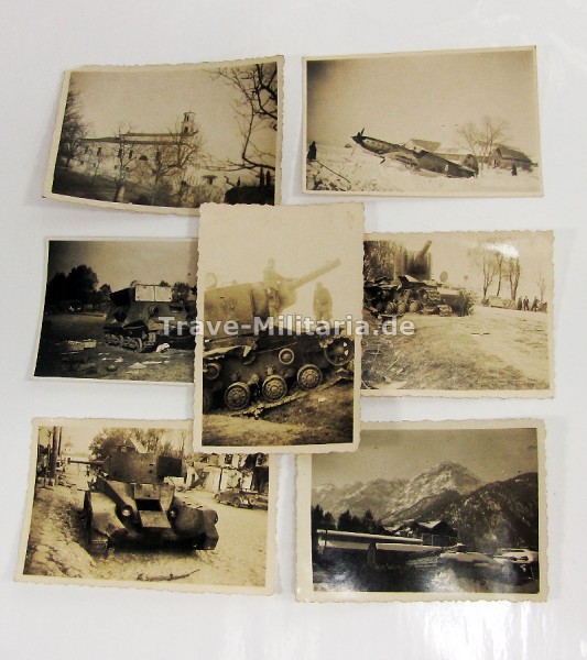 5 Fotos Russische Panzer und 1 Flugzeug