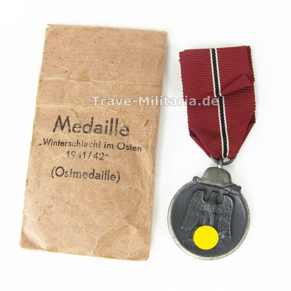 Medaille Winterschlacht im Osten in Verleihtüte Hersteller Otto Zappe