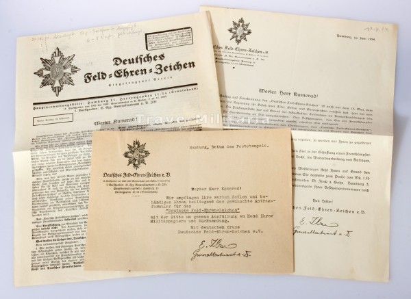 3 Schreiben Deutsches Feld-Ehren-Zeichen