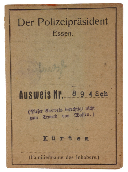Polizeipräsident Essen Ausweis Kürten